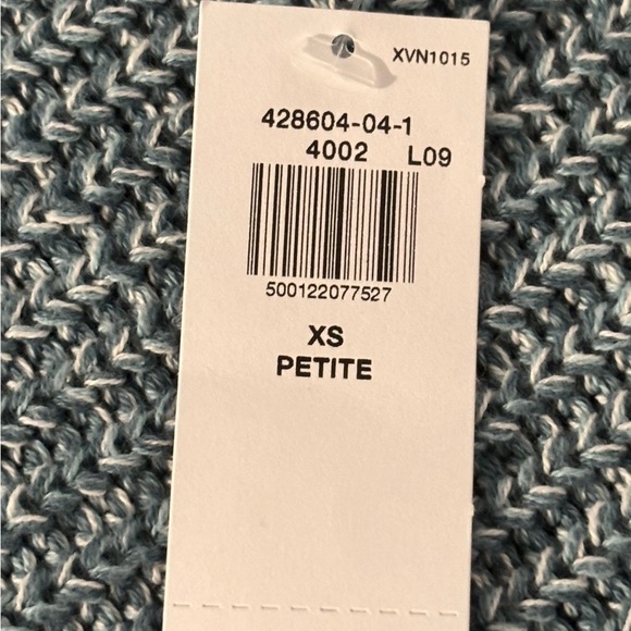 Mock Neck Blue Green Sweater Size Petite XS SKU 22 - Picture 6 of 9